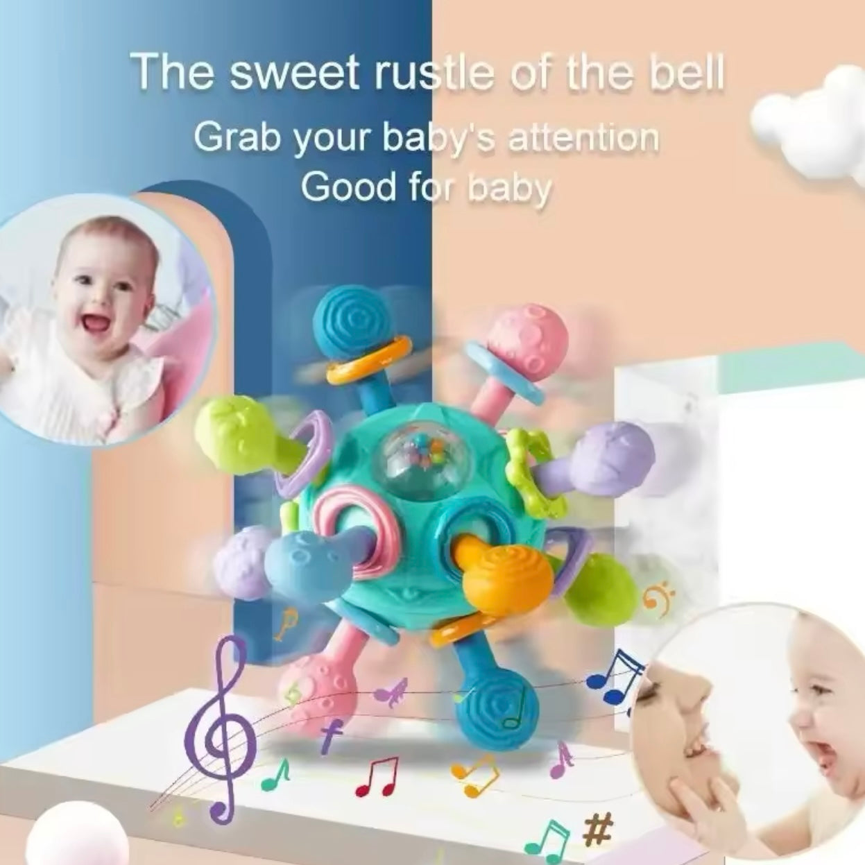 Babys spielzeug 0 12 Monate rotierende Rassel ball Greif aktivität Baby Entwicklung Spielzeug Silikon Beißring Baby sensorische Spielzeuge für Babys