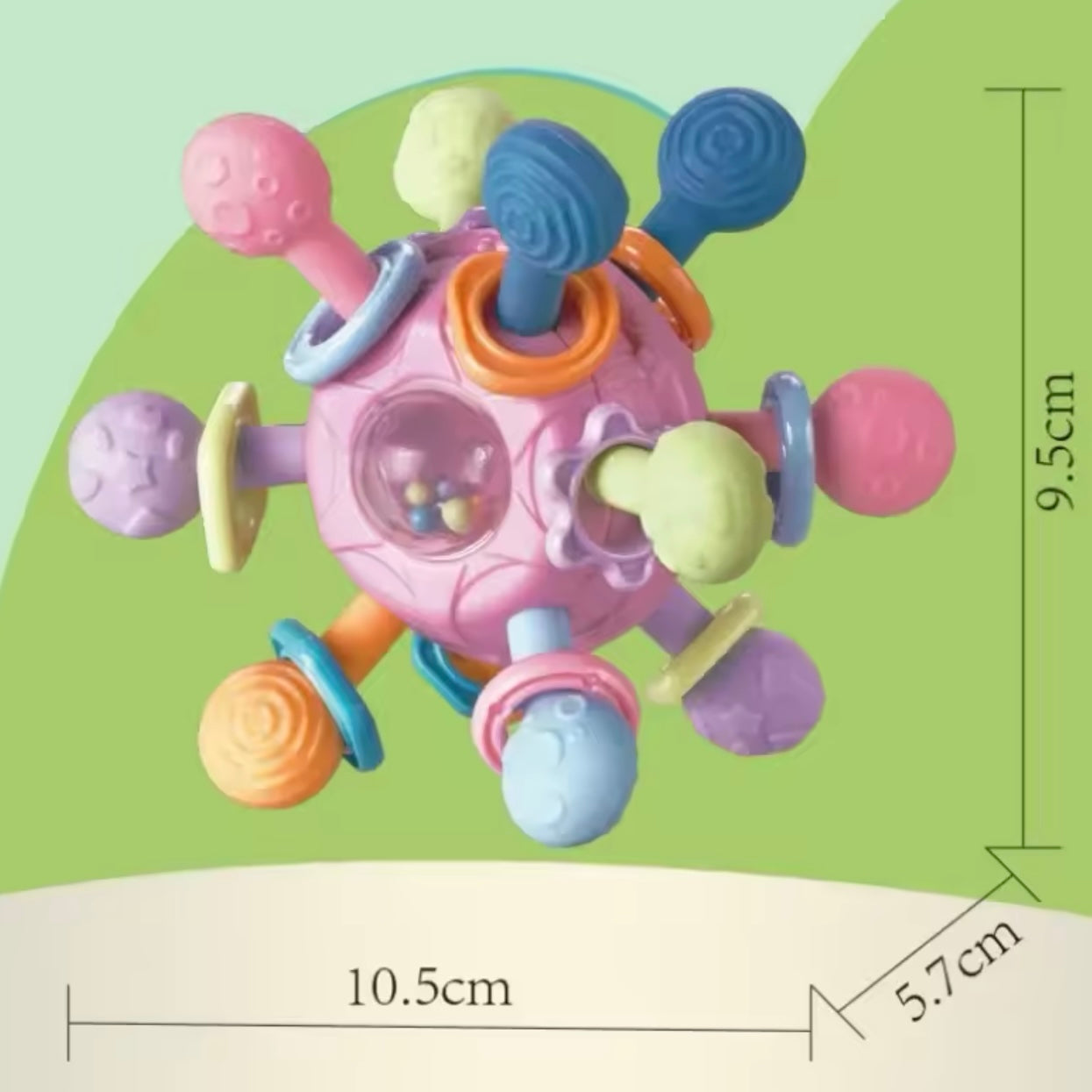 Babys spielzeug 0 12 Monate rotierende Rassel ball Greif aktivität Baby Entwicklung Spielzeug Silikon Beißring Baby sensorische Spielzeuge für Babys