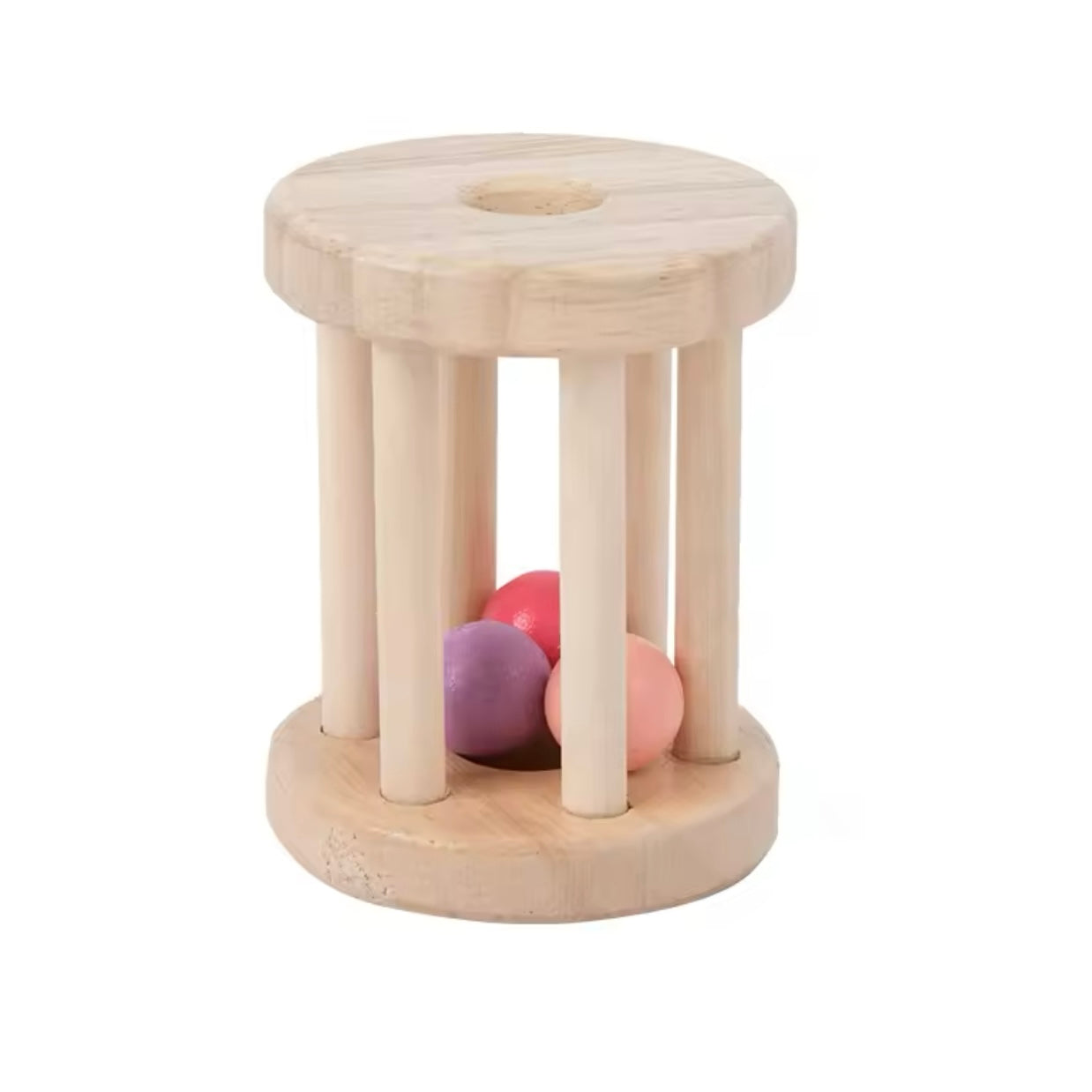 Baby Holz Rollkäfig Glocke Bunte Rasseln Mobiles Frühen Entwicklungs Sound Säuglings- und Kleinkind-Musikspielzeug Junge Mädchen Musikspielzeug