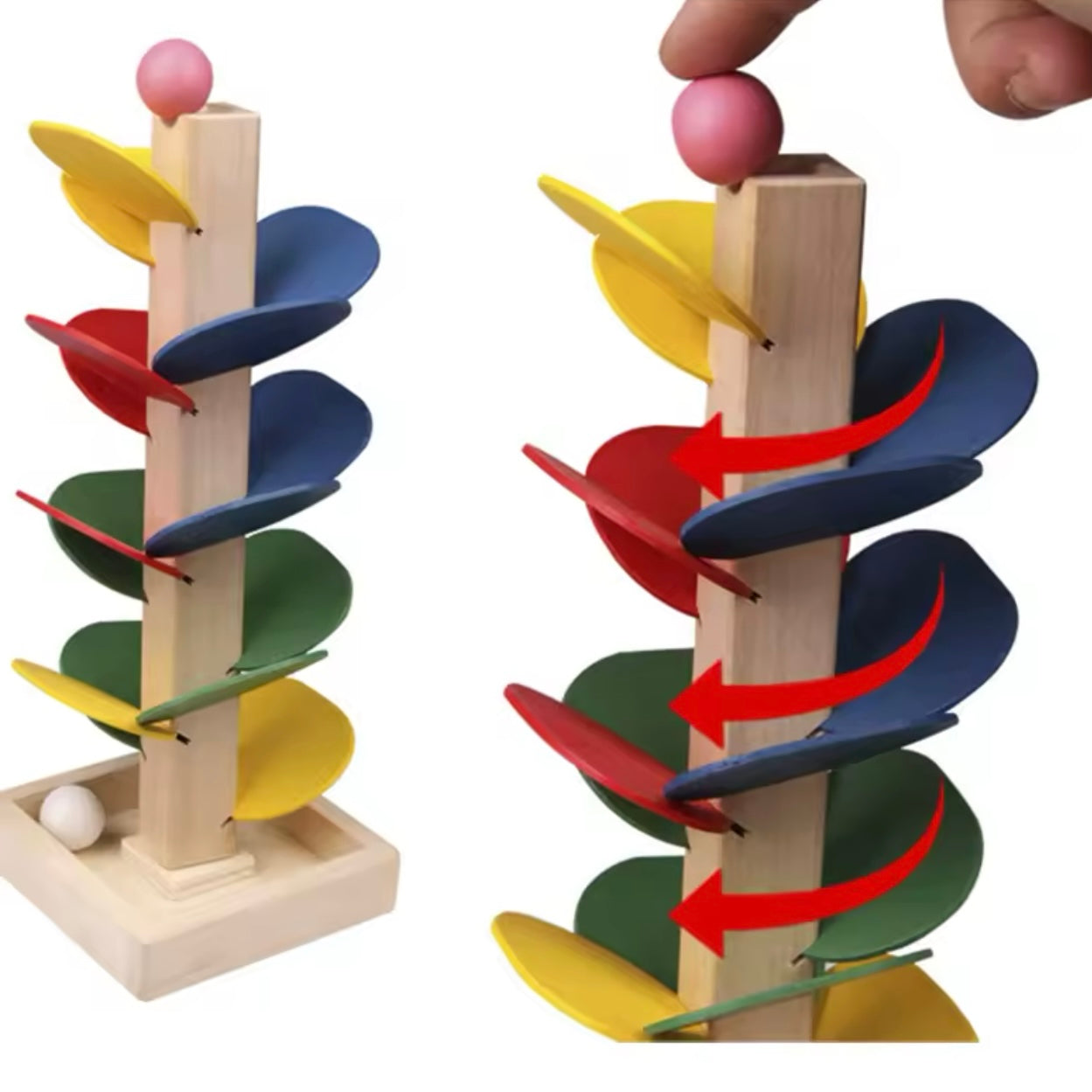 Bunte Baum Marmor Ball Run Track Bausteine Kinder Holz Spielzeug Montessori Lernen Pädagogisches Spielzeug für Kinder Geschenke