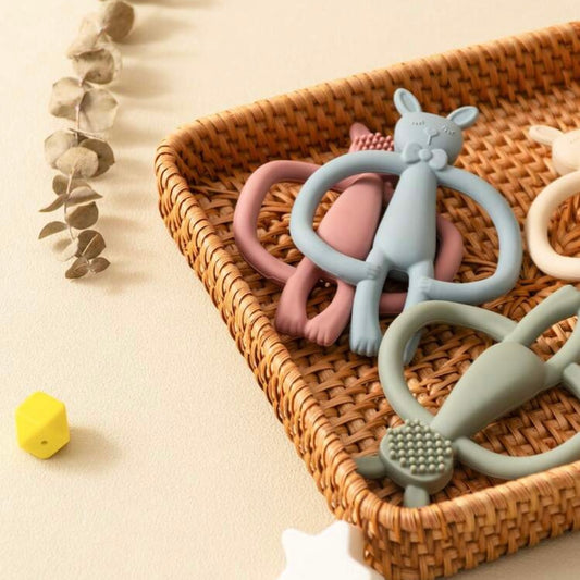 Silikon Baby Beißring Spielzeug, weiche Baby Ausstattung, Cartoon Hasenmotiv