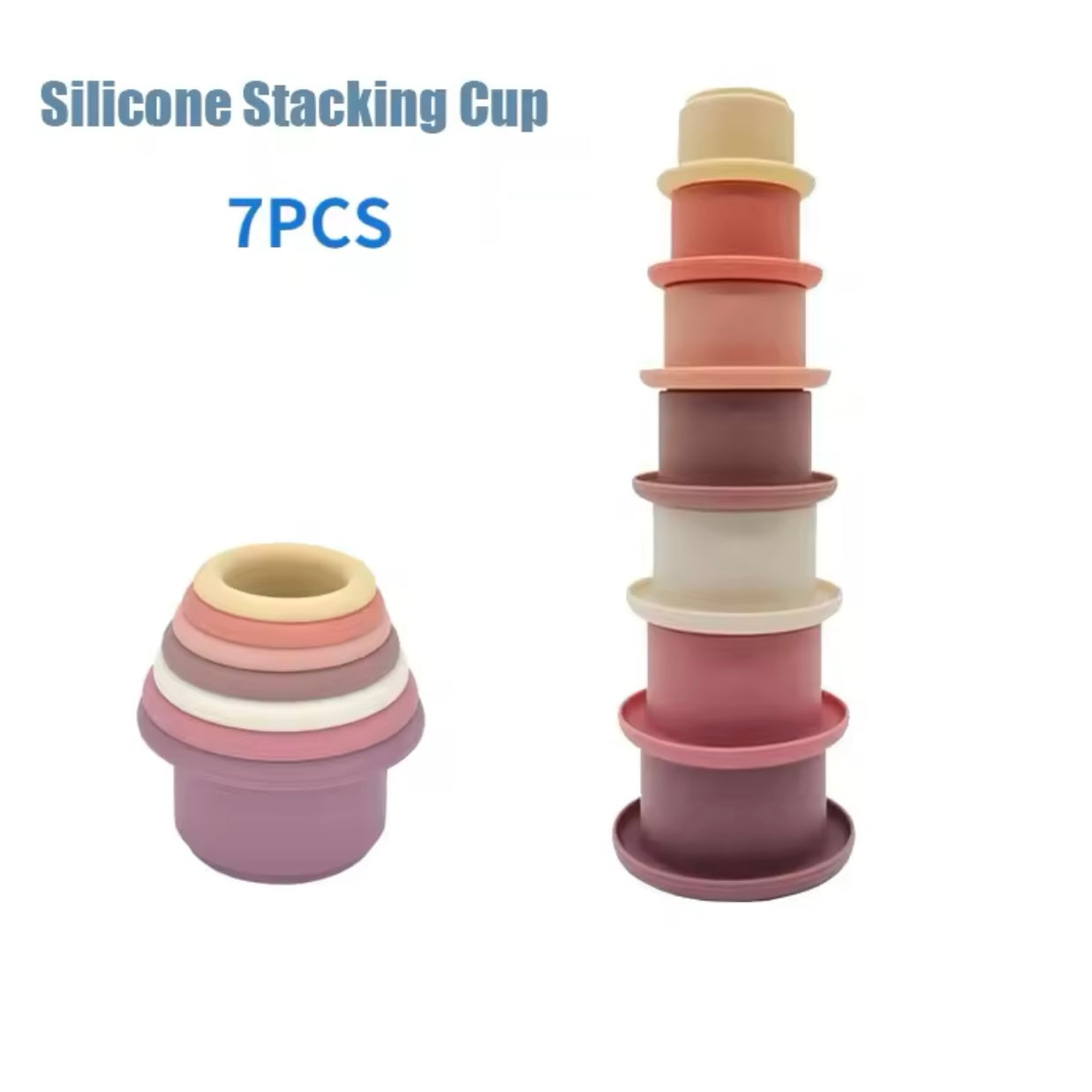 Siliconen Bouwsteen Baby Baby Stapeln Tasse Spielzeug Frühe Pädagogische Baby Bad Spielzeug Stapel Turm Geschenk 0 12 Monate Junge Montessori spielzeug