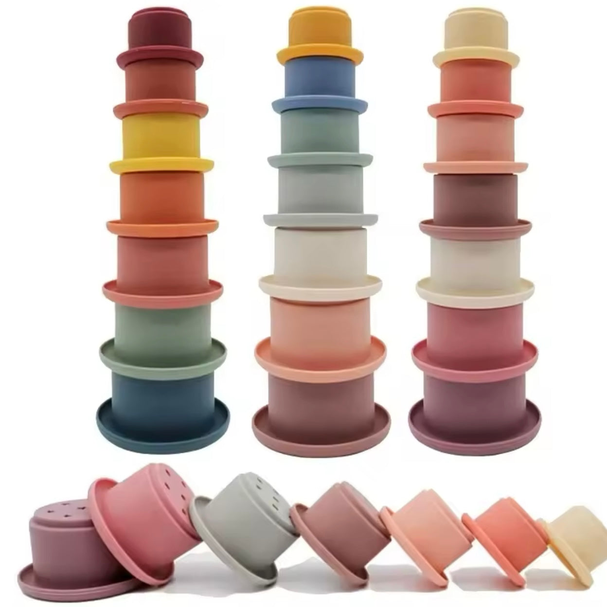 Siliconen Bouwsteen Baby Baby Stapeln Tasse Spielzeug Frühe Pädagogische Baby Bad Spielzeug Stapel Turm Geschenk 0 12 Monate Junge Montessori spielzeug