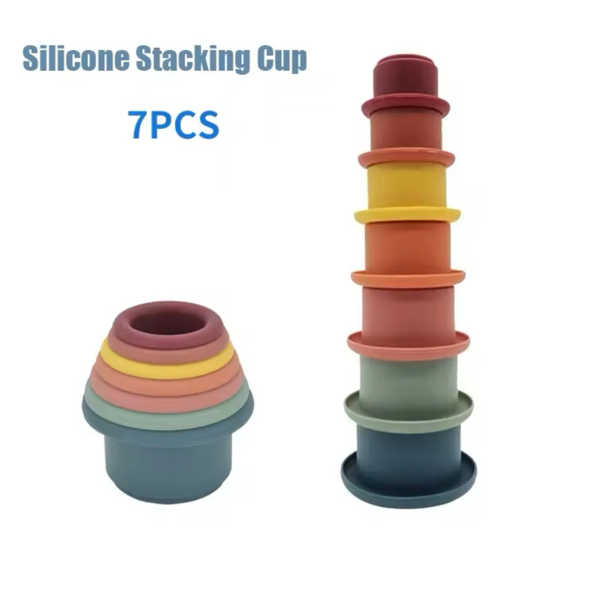 Siliconen Bouwsteen Baby Baby Stapeln Tasse Spielzeug Frühe Pädagogische Baby Bad Spielzeug Stapel Turm Geschenk 0 12 Monate Junge Montessori spielzeug