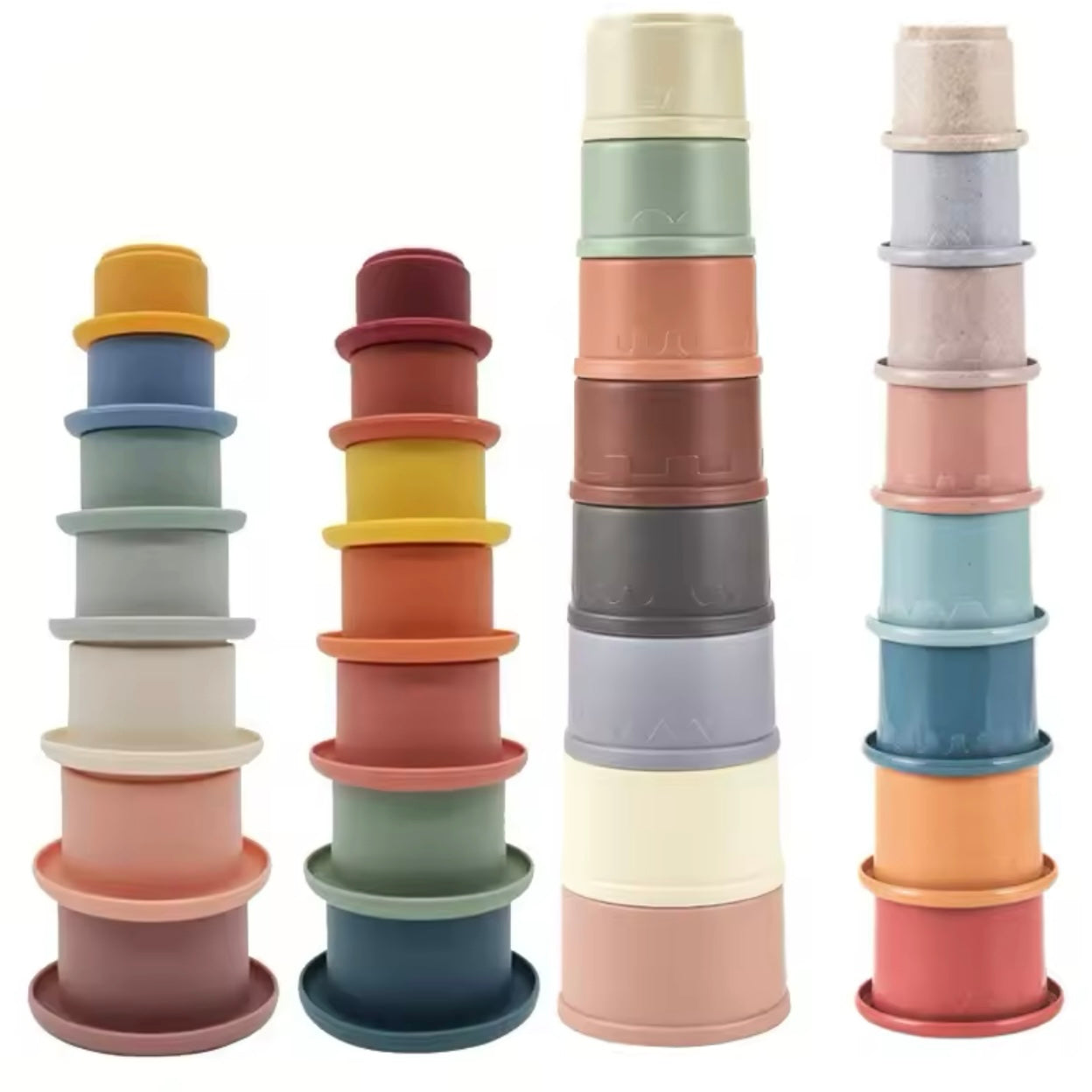 Siliconen Bouwsteen Baby Baby Stapeln Tasse Spielzeug Frühe Pädagogische Baby Bad Spielzeug Stapel Turm Geschenk 0 12 Monate Junge Montessori spielzeug