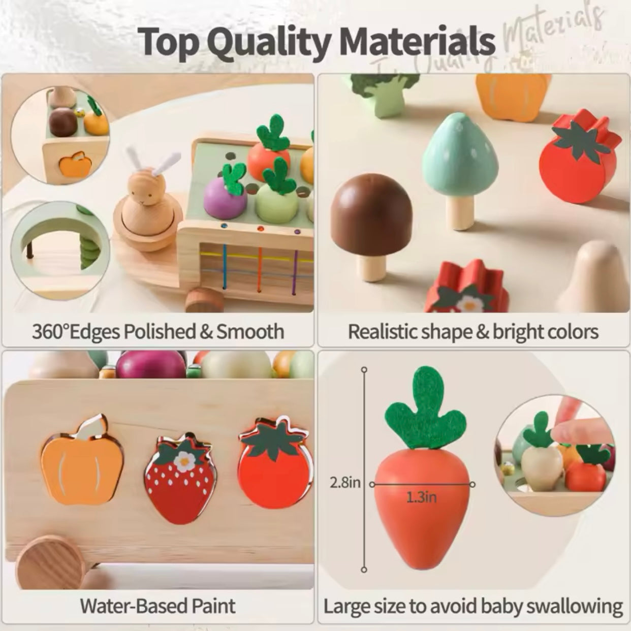 Montessori Spielzeug Holz Rübe Auto Stretch Seil Hand gezogen Auto Baby Karotte ziehen Spielzeug Form passende Spielzeug Eltern-Kind-Bildung