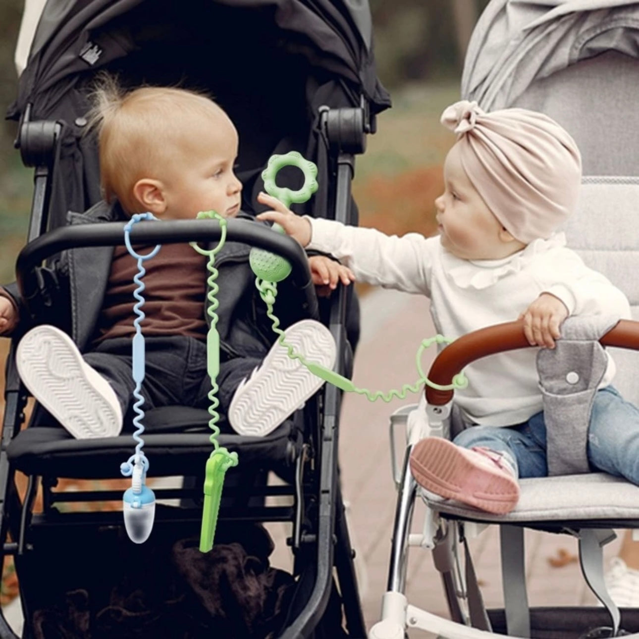 3 Stücke verstellbare Sicherheitsriemen aus Silikon für Spielzeug am Baby Kinderwagen