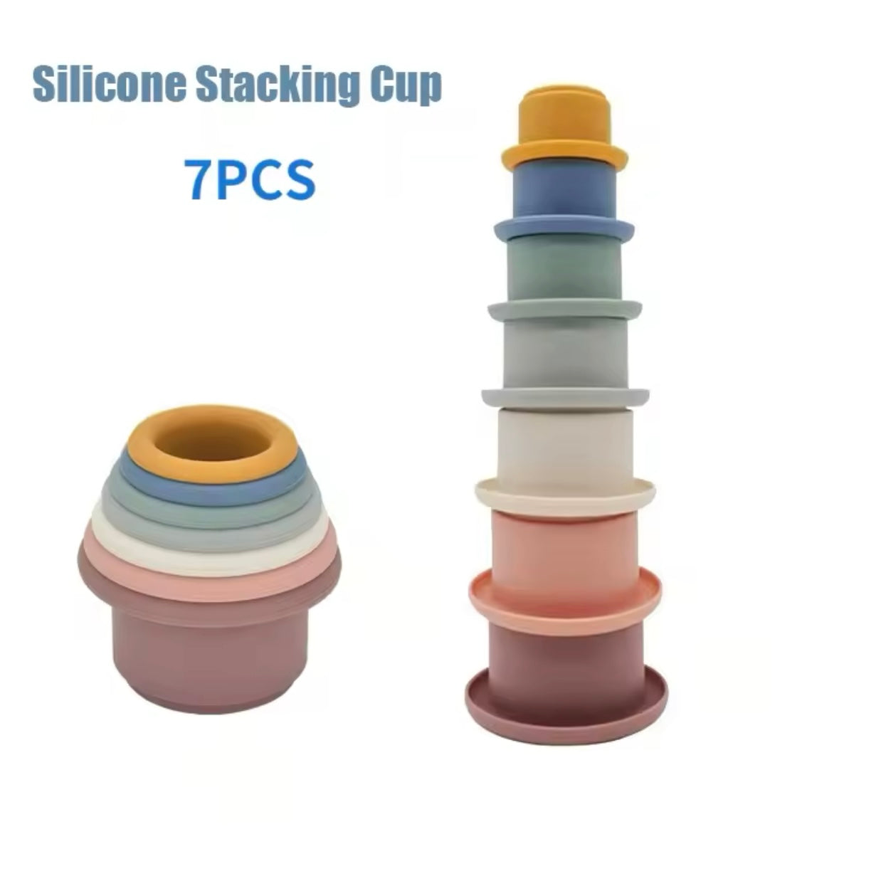 Siliconen Bouwsteen Baby Baby Stapeln Tasse Spielzeug Frühe Pädagogische Baby Bad Spielzeug Stapel Turm Geschenk 0 12 Monate Junge Montessori spielzeug