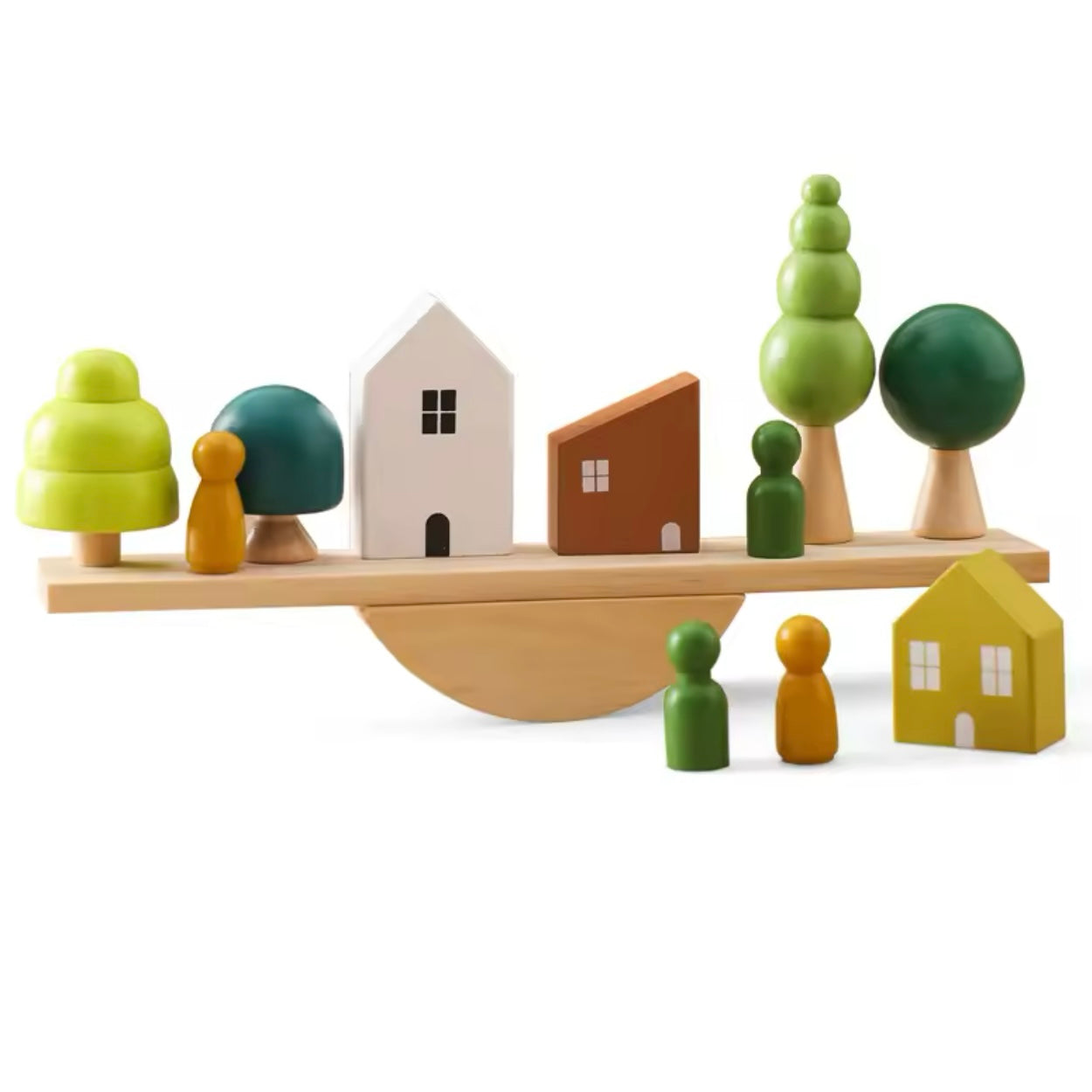 Montessori Sinnes Spielzeug Stapeln Spielzeug Für Baby Wald Häuser Replik Holz